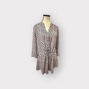 Womens L Smart Set Chain Pattern Babydoll Tie Waist Large